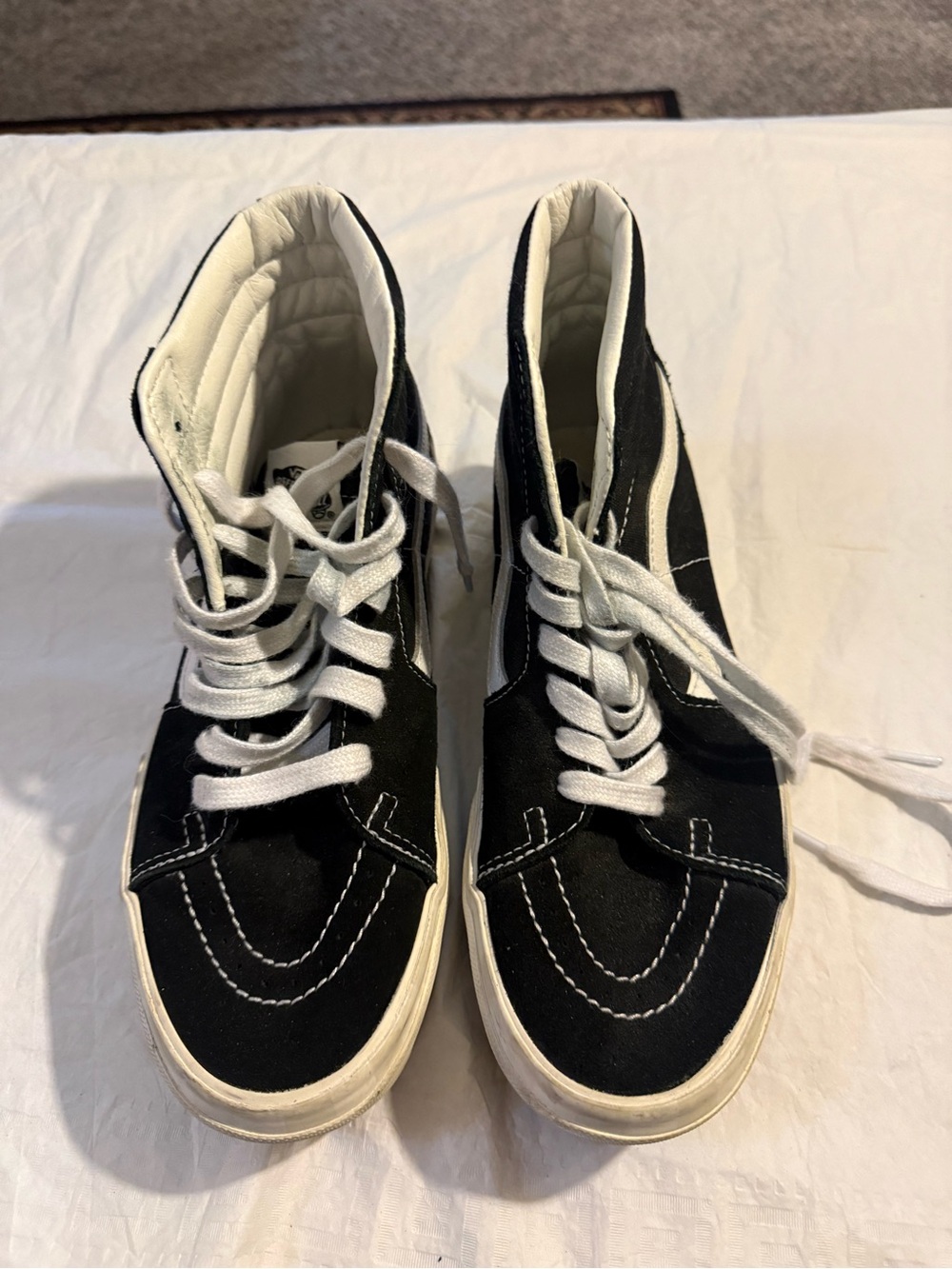Vans Black and White High-Top Canvas Sneakers